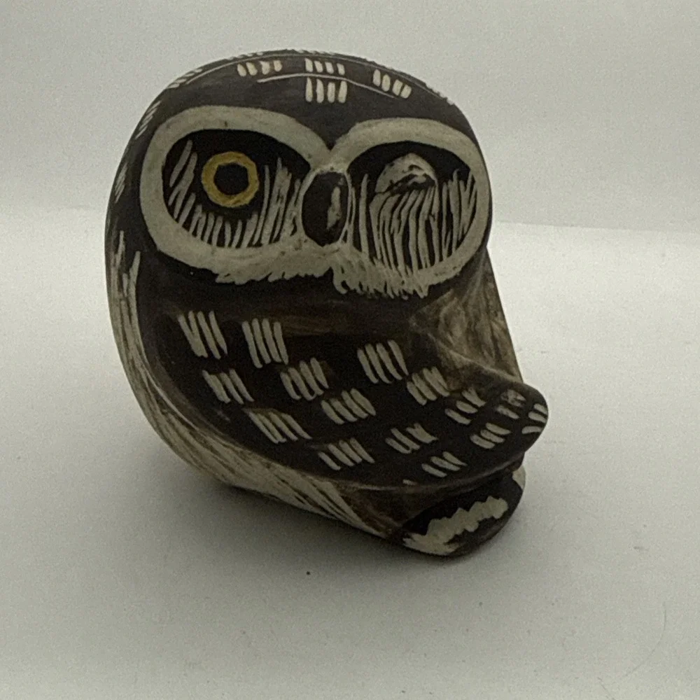 Gustavsberg Sweden Knip Wink Owl By Edvard Lindahl Hand painted 1960's MCM